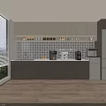 Modern Office Pantry Interior With Light Brown Cabinets Tile Wall Coffee Machines And Cups
