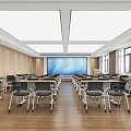 Classroom desks and chairs lecture hall 3d model