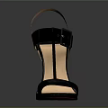 Black Leather T-Strap High Heel Sandals With Stylish Design And Red Heel