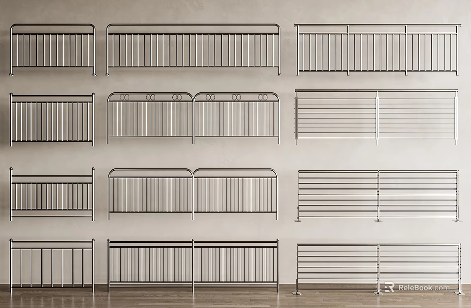 Various Metal Railing Designs For Modern Home Safety And Decoration 3d model 