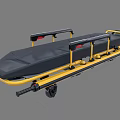 Commercial Medical Stretcher Equipment with Yellow Frame Black Mattress and Wheels