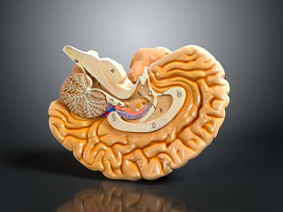3D Medical Brain Anatomical Model Showing Cerebrum Cerebellum And Brainstem Structures 3d model