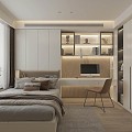 Modern style tatami bedroom, no main lamp design 3d model