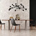 Nordic Dining Table and Chair Combination 3d model
