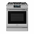 Samsung Stainless Steel Gas Range Oven With Cooktop Knobs And Display Panel 3d model