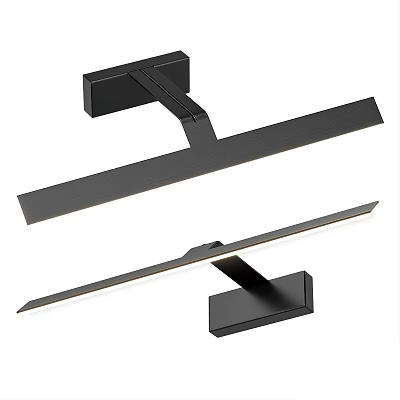 Modern Sleek Black Metal Wall Light With Linear Geometric Design Structure 3d model