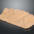 Natural Yellow Rock Featuring Fossilized Shells And Textured Surface On Black Background 3d model
