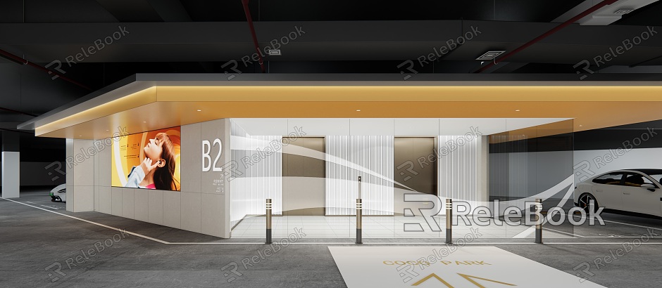 Modern Commercial Stairway Hall model