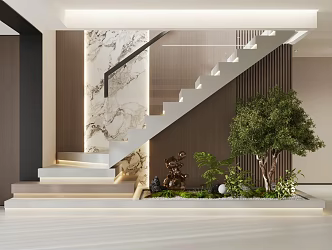 Modern Stair Landscape 3d model
