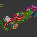 Red Ferrari Formula 1 Car Featuring Shell Kinder Sponsors And Aerodynamic Body