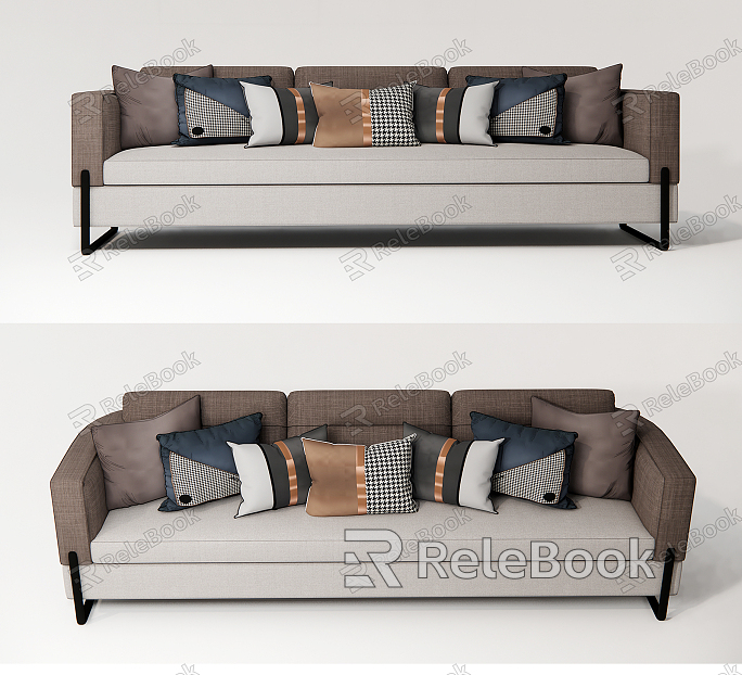 Modern Multi-person Sofa Casual Sofa Long Sofa Pillow model