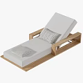 Stylish Lounge Chair With Wooden Frame Black White Cushions Pillow And Towel