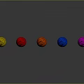 Colorful Basketballs Arranged In Row With Gray Background And Reflections