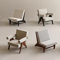 Modern Light Colored Lounge Chairs With Various Designs And Wooden Legs
