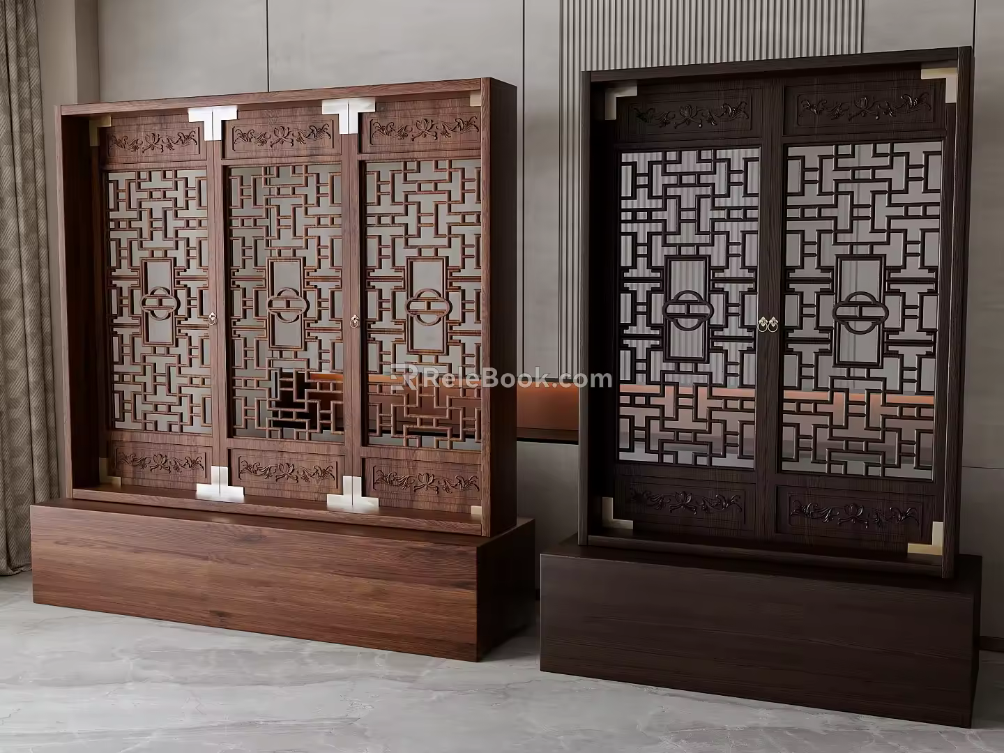 casement lattice window combination 3d model