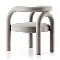Light Gray Velvet Leisure Chair With Curved Armrests And Modern Minimalist Design