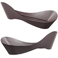 Modern Dark Brown Outdoor Sofa with Wavy Texture and Sleek Curved Lines