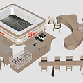 Modern water bar counter operation desk reception desk coffee bar counter tea table 3d model
