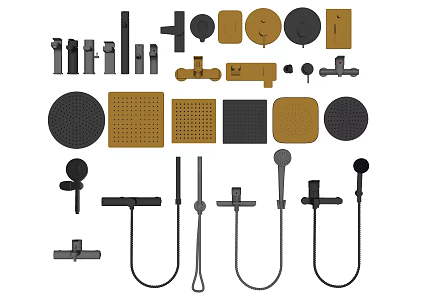Modern faucet shower combination 3d model