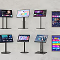 Multiple Interactive Touchscreen Displays With Various Digital Content And Stand Designs
