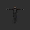 Game And Movie Character With Outstretched Arms Wearing Black Jacket And Utility Pants