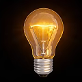 Decorative Light Bulb With Illuminated Warm Yellow Glow Transparent Glass And Silver Base