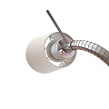 Modern Floor Lamp With White Lampshade Silver Pole And Adjustable Curved Arm