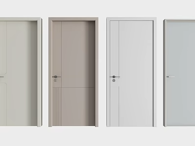 Modern Interior Hinged Doors With Various Sleek Designs And Color Options 3d model