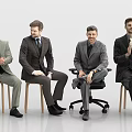 Modern multi-person sitting office 3d model