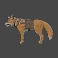 Game Movie Character Orange Fox Wearing Goggles Harness And Backpack