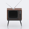 Black and White TV Retro TV 3d model