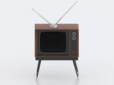 Black and White TV Retro TV 3d model