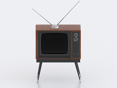 Black and White TV Retro TV 3d model