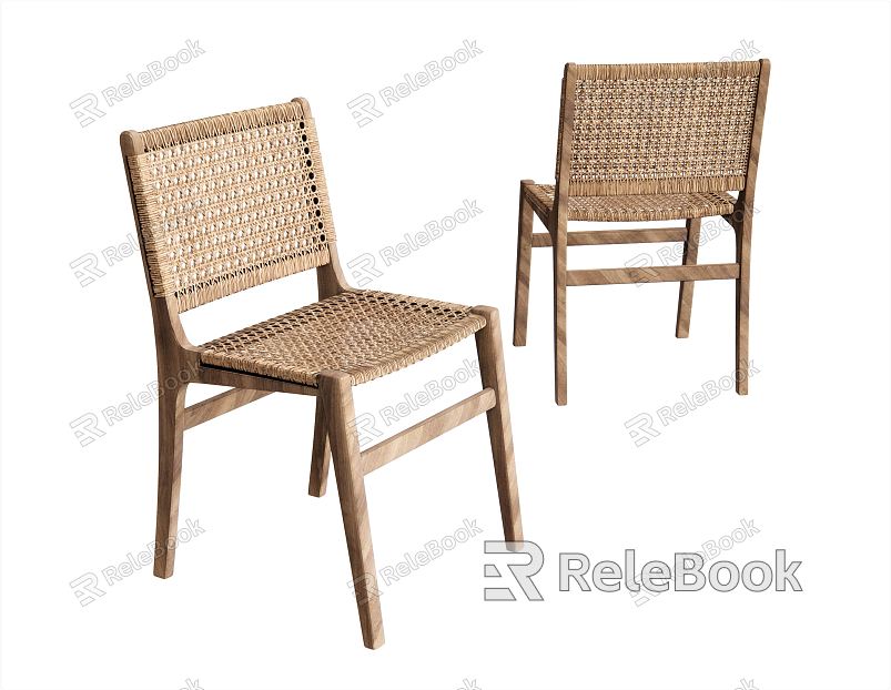 Nordic Dining Chair Rattan Chair Backrest Chair Leisure Chair model