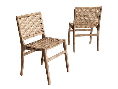 Nordic Dining Chair Rattan Chair Backrest Chair Leisure Chair model