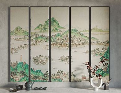 New Chinese Decorative Painting Hanging Painting 3d model