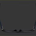 Stylish Black Rectangular Eyeglasses With Blue Temples And White Lenses On Smooth Surface With Reflection 3d model