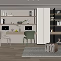 Modern Study Home Study 3d model