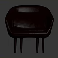 Burgundy Leather Armchair Modern Design With Curved Backrest Comfortable Seat And Slim Legs