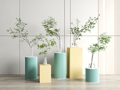 Modern Vase Potted Vase Plant 3d model