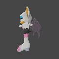 White Fur Cat Game Character With Yellow Ears Blue Eyes Pink Gloves And Heart