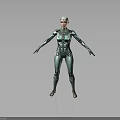 Futuristic Female Robot With Metallic Body Structure And Mechanical Joints