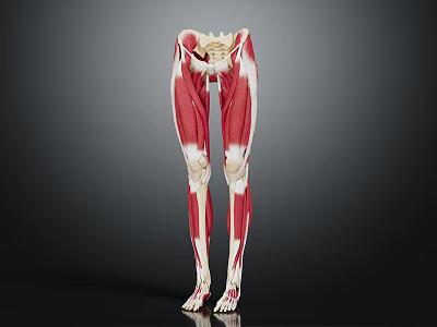 Human Leg Muscular Anatomy 3D Model Showing Detailed Muscle Tissue Structure 3d model