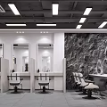 Modern Hair Salon Interior Design With Stylish Chairs Mirrors And Reception Counter