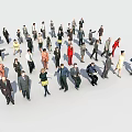 Diverse Group of People in Various Outfits Standing and Sitting Together