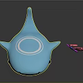 Adorable Blue Whale Accompanied by Soft Pink Coral with Clear Reflection on Gray Background