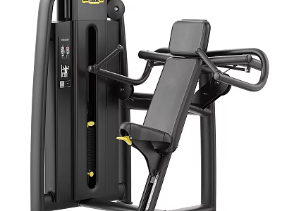Professional Strength Training Fitness Equipment With Seated Chest Press Design Black Frame And Yellow Accents 3d model