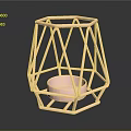 Copper Geometric Modern Side Table With Frame Structure And Decorative Round Tray
