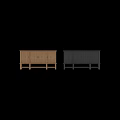 Modern Black And Wooden TV Stand With Storage Cabinets And Simple Design