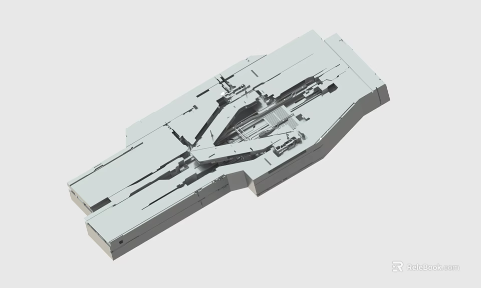 Detailed 3D Model of Mechanical Structure with Geometric Shapes and Gray Texture 3d model 